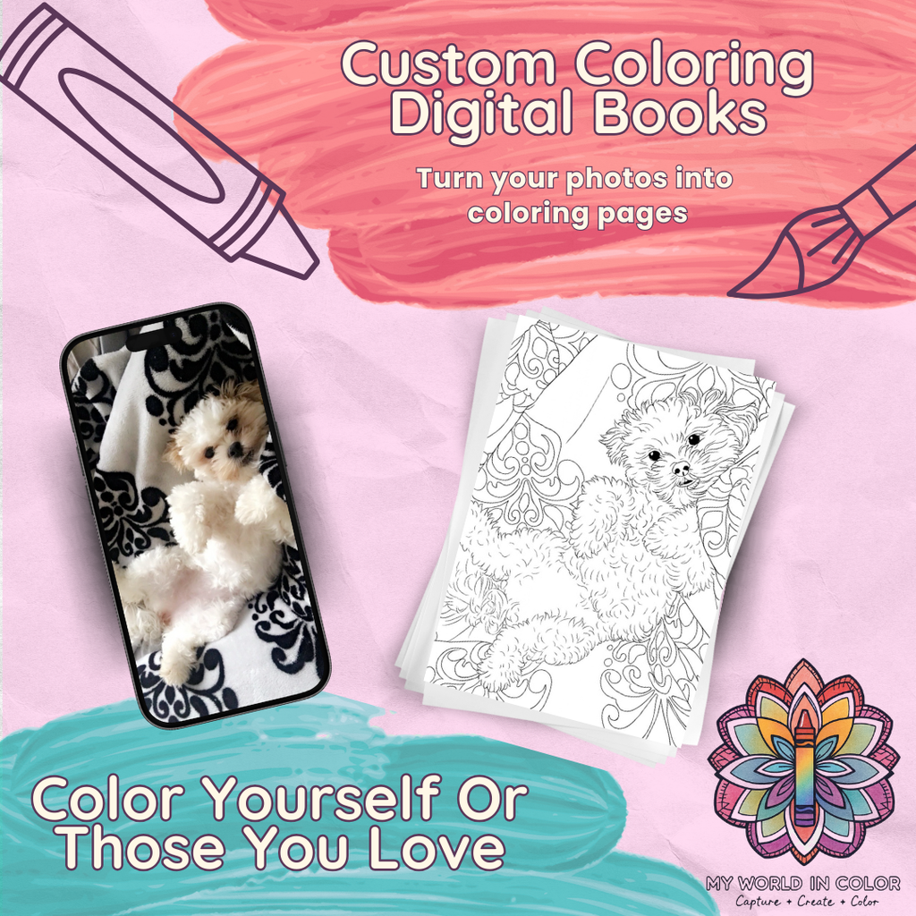 Custom Photo Coloring Pages (Digital Product)