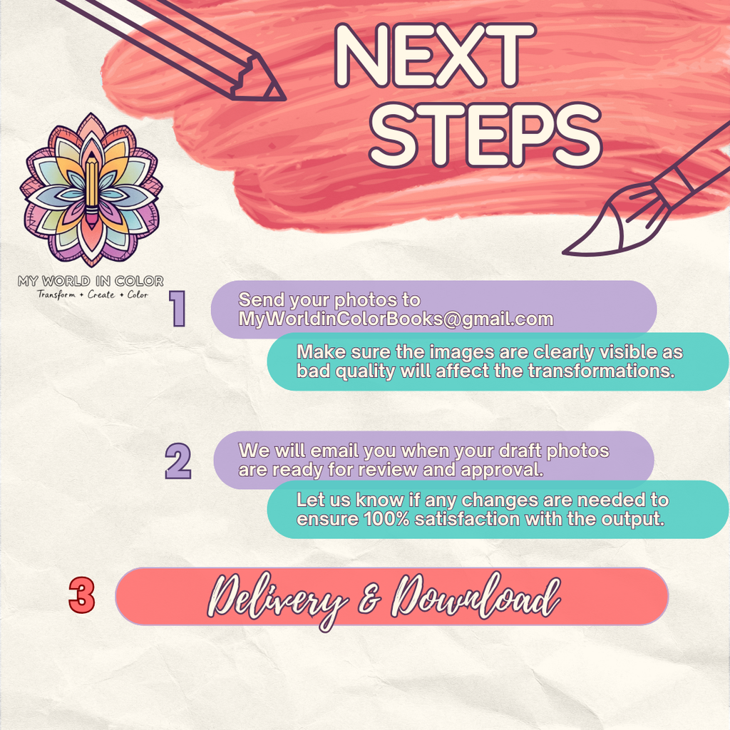 Custom Photo Coloring Pages (Digital Product)